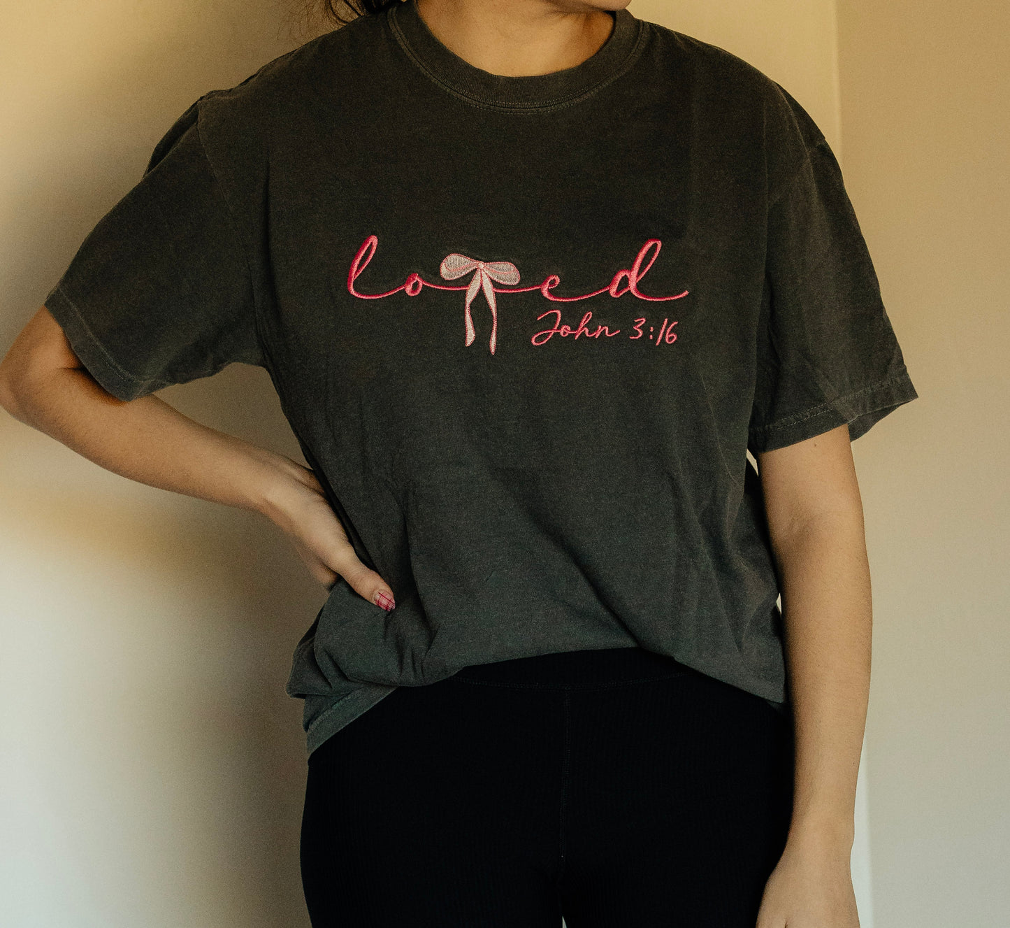 LOVED JOHN 3:16 EMBROIDERED T-SHIRT