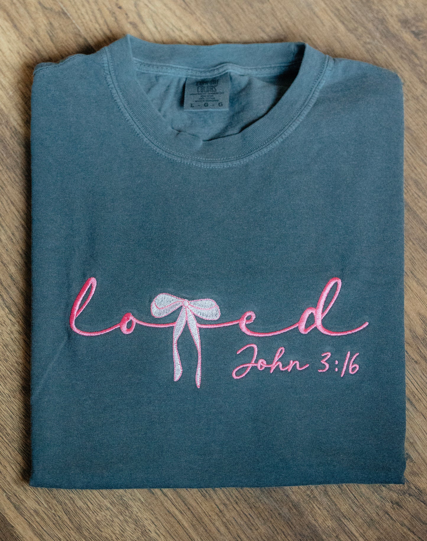 LOVED JOHN 3:16 EMBROIDERED T-SHIRT