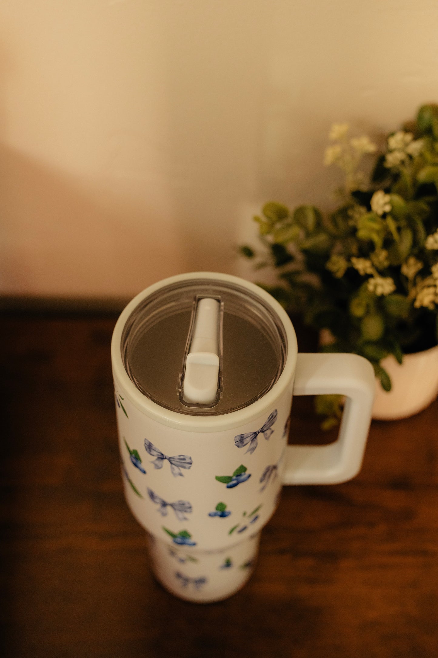 BLUEBERRY BLISS 40 OZ SPILL FREE STAINLESS STEEL TUMBLER